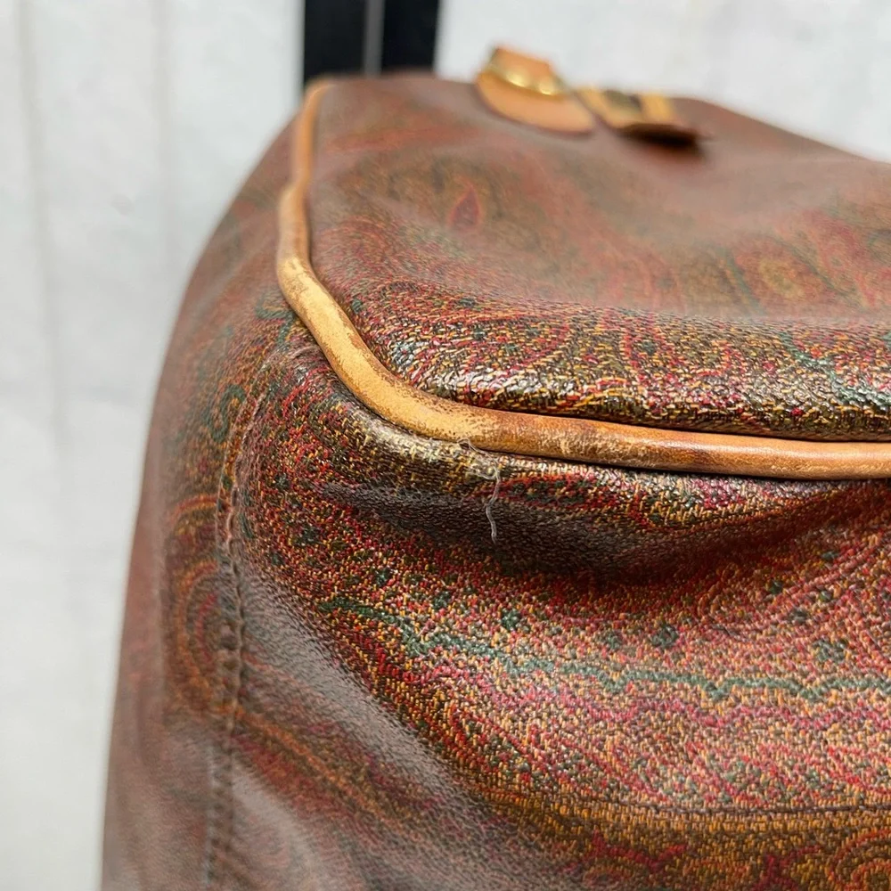 Etro Milano Brown Paisley duffle Travel Bag